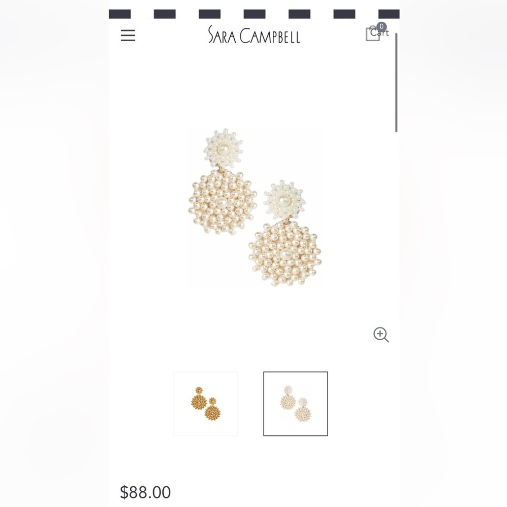 Sara Campbell Hilary Pearl earrings - Picture 3 of 3